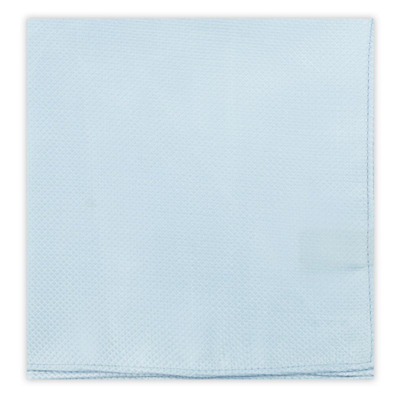 Jacob Alexander Woven Subtle Mini Squares Pocket Square Handkerchief - Sky Blue - Image 1